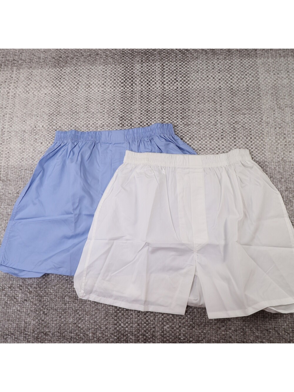 Neiman Marcus Mens Luxury Boxer Shorts 2 Pack Lot Size 34 White Blue Underwear